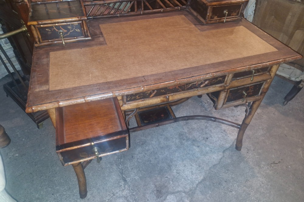 19th century bamboo writing table.  View V