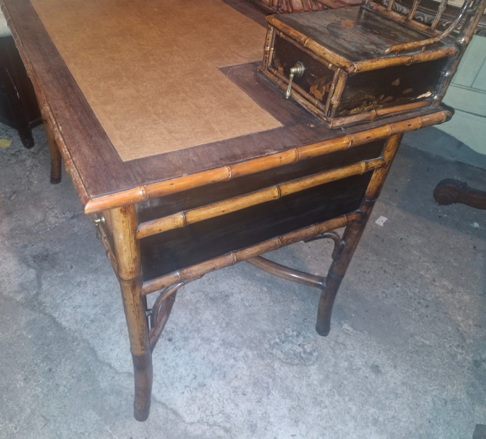 19th century bamboo writing table.  View VII