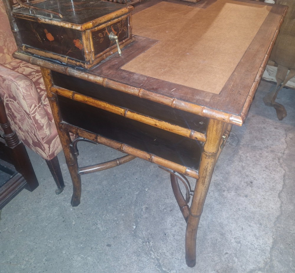 19th century bamboo writing table.  View VIII