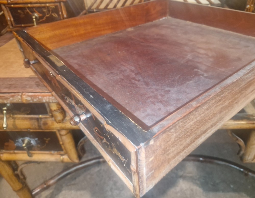 19th century bamboo writing table.  View XI