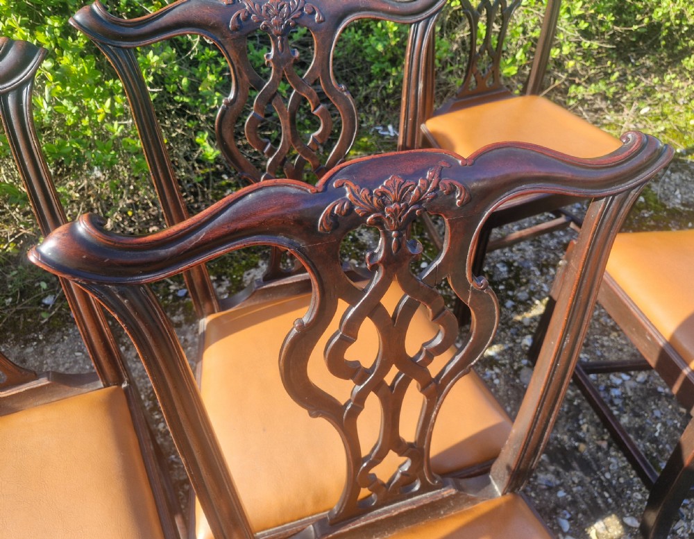 Good set of 8 Chippendale style mahogany dining chairs. View IV