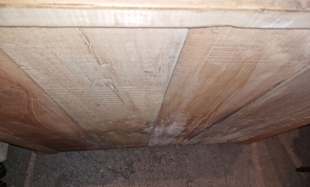 Late Victorian pine chest of 4 long drawers.  View IV