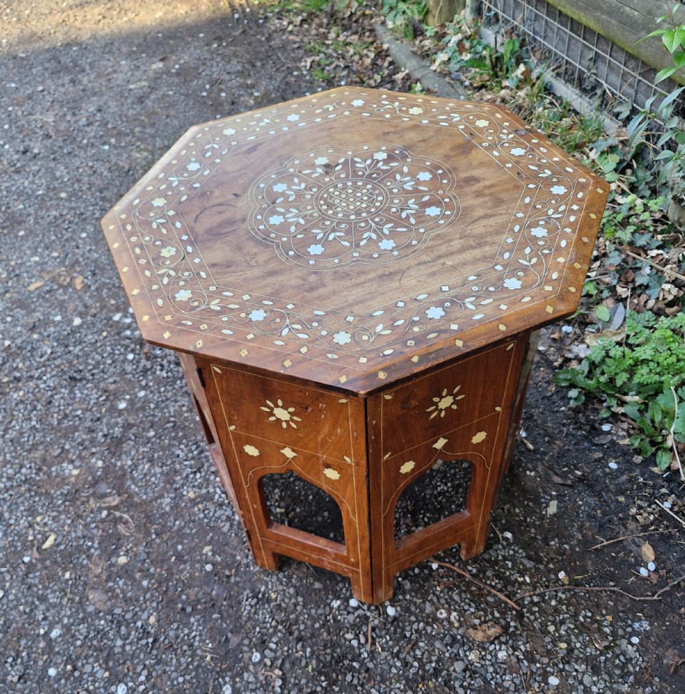 Anglo Indian bone inlaid occasional table.
