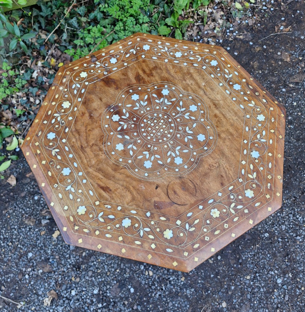 Anglo Indian bone inlaid occasional table. View II