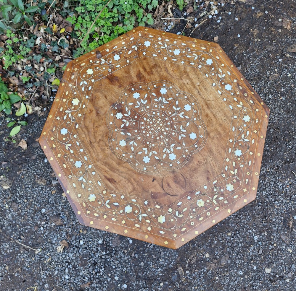 Anglo Indian bone inlaid occasional table. View IV
