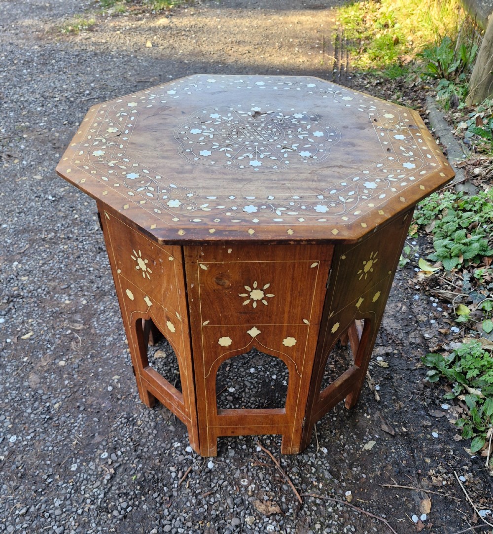 Anglo Indian bone inlaid occasional table. View V