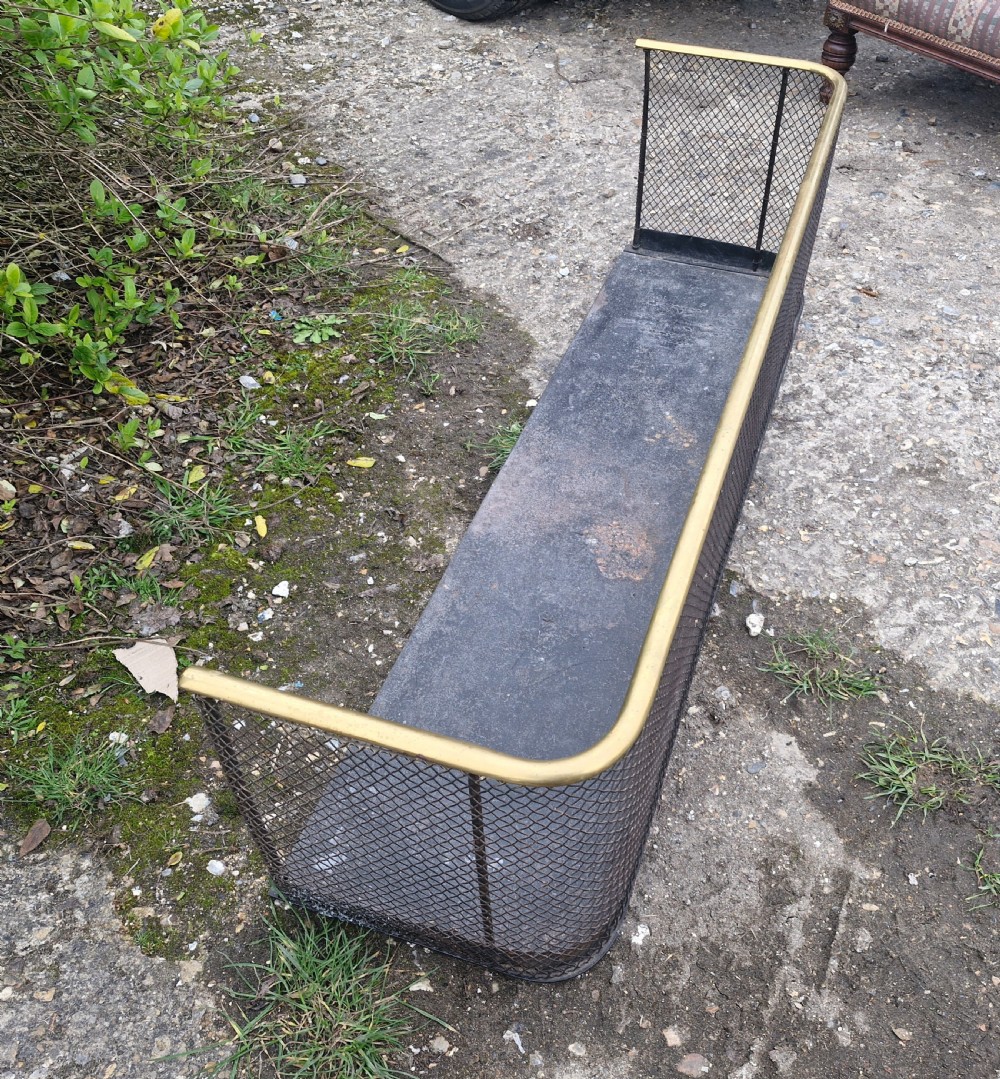 Late Victorian mesh fire fender. View V