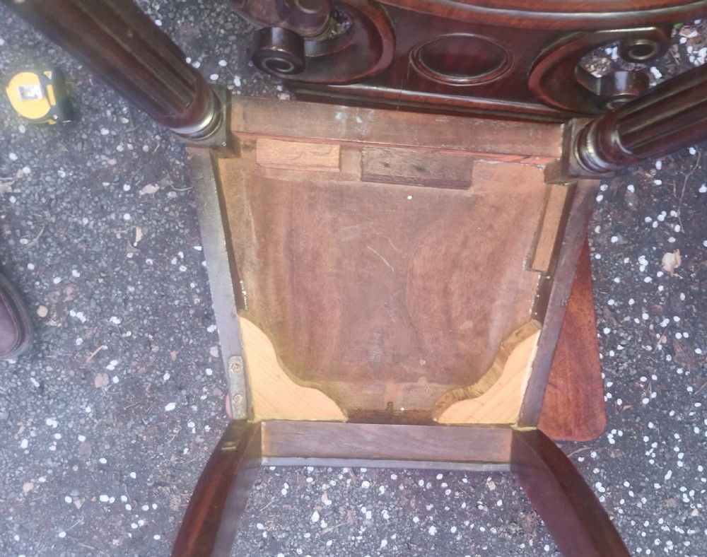 Pair of Regency mahogany hall chairs.  View XI
