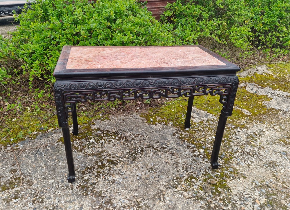 Late 19th century Chinese marble top table.