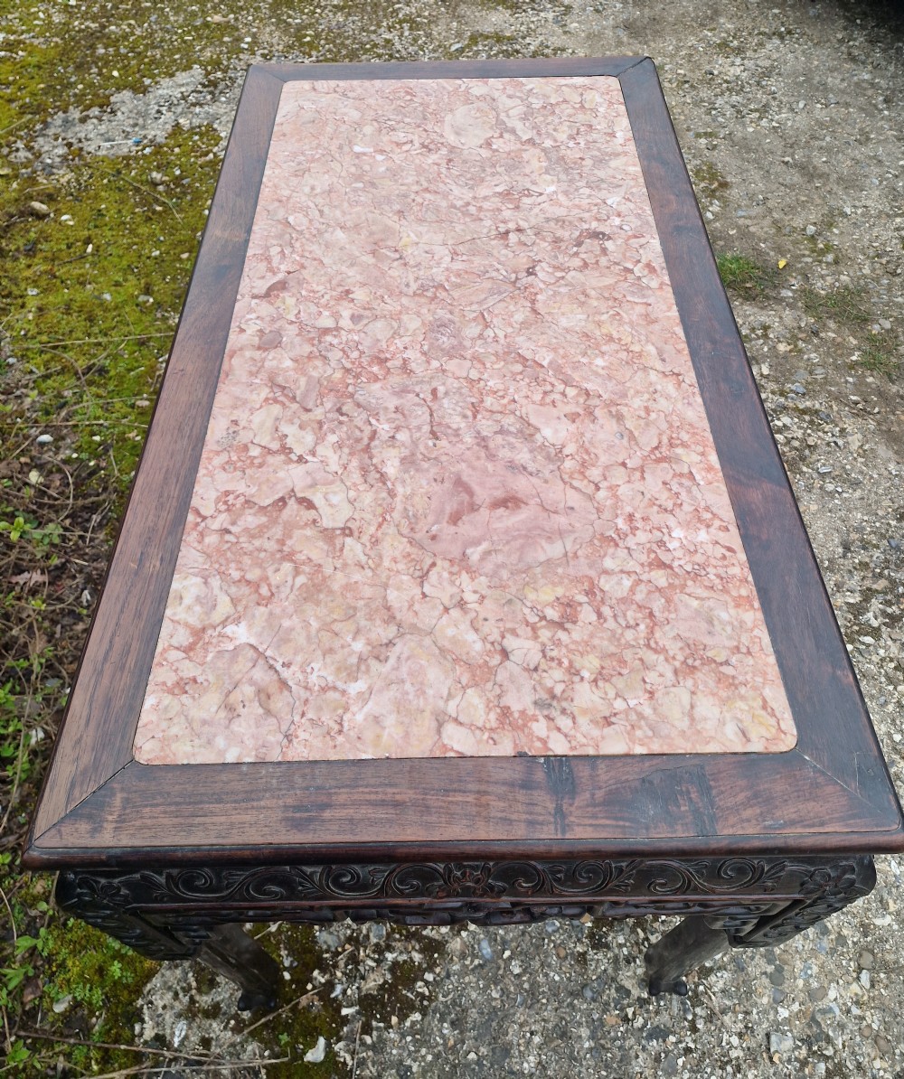 Late 19th century Chinese marble top table. View X