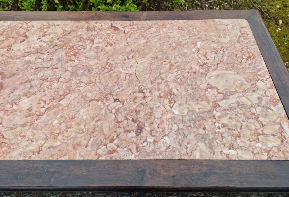Late 19th century Chinese marble top table. View XI