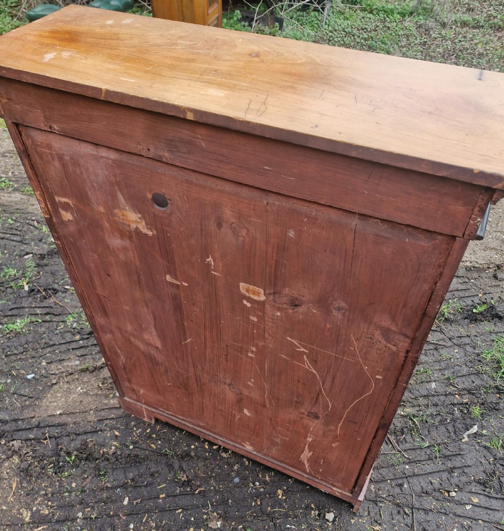 Small late Victorian walnut open front bookcase.  View II