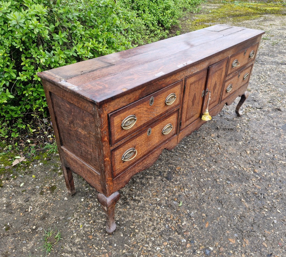 Antique Shropshire oak and banded dresser base.  View VI