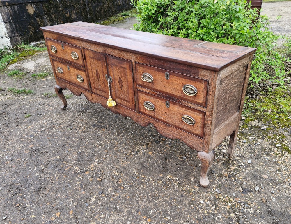 Antique Shropshire oak and banded dresser base.  View VII