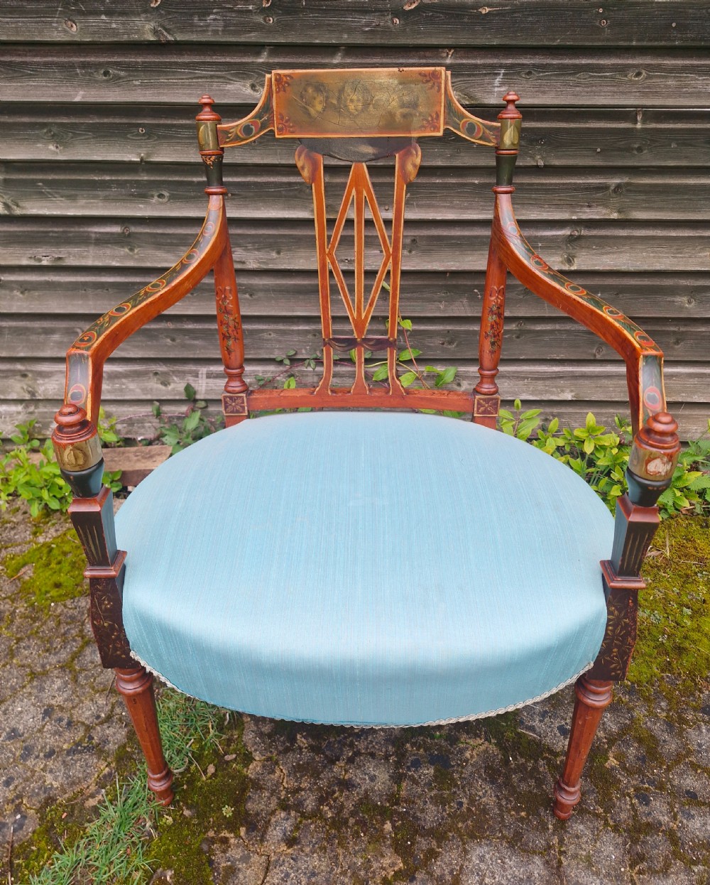 Painted satinwood armchair  View II