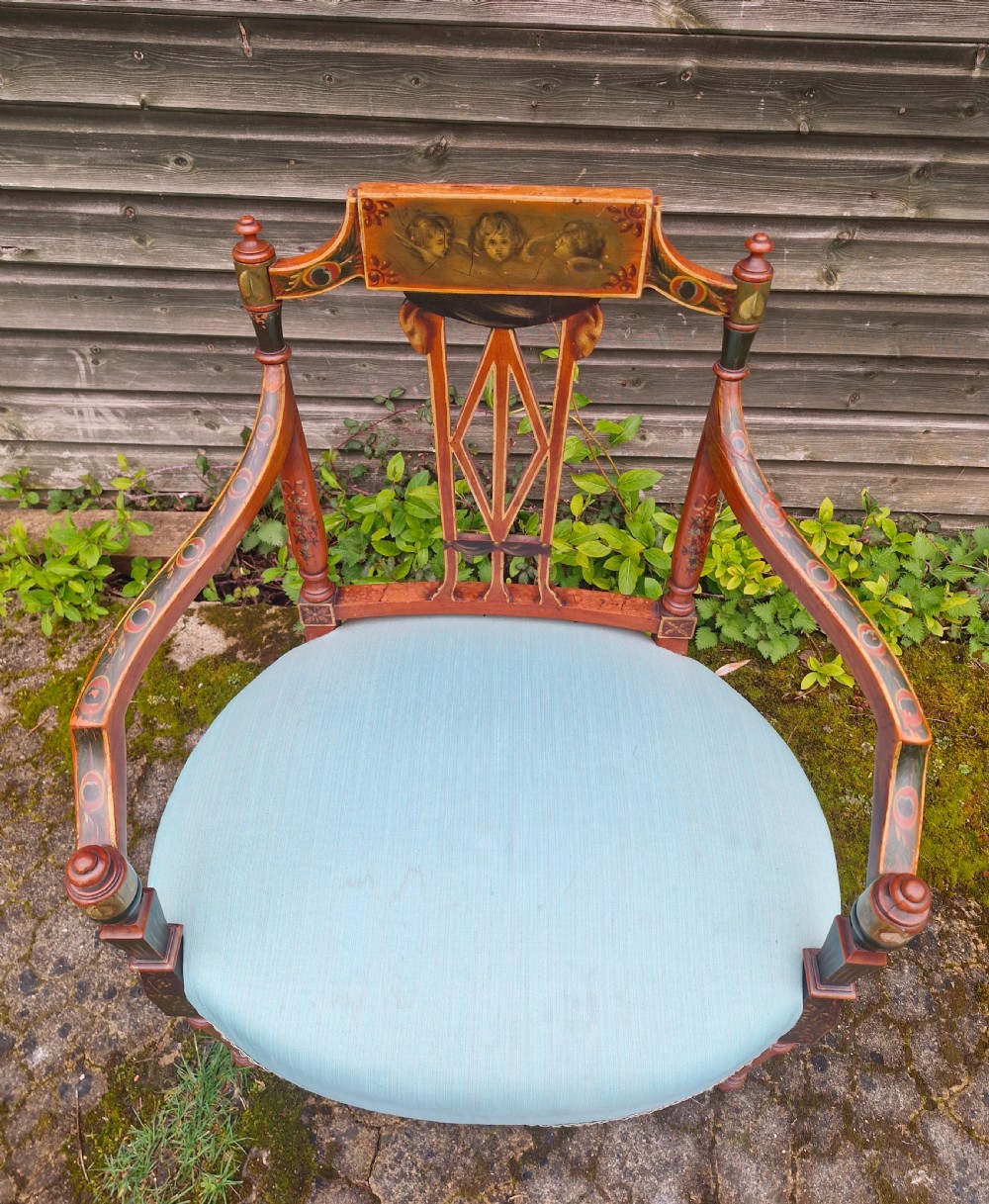 Painted satinwood armchair  View III
