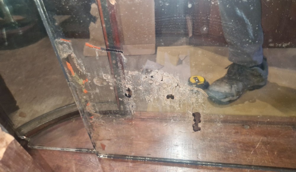 Late Victorian mirror back shop display cabinet.  View VI