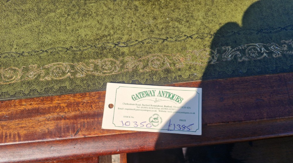 Early Victorian mahogany 2 drawer writing table.  View II