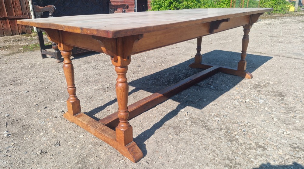 Early 20th century farmhouse kitchen dining table. 