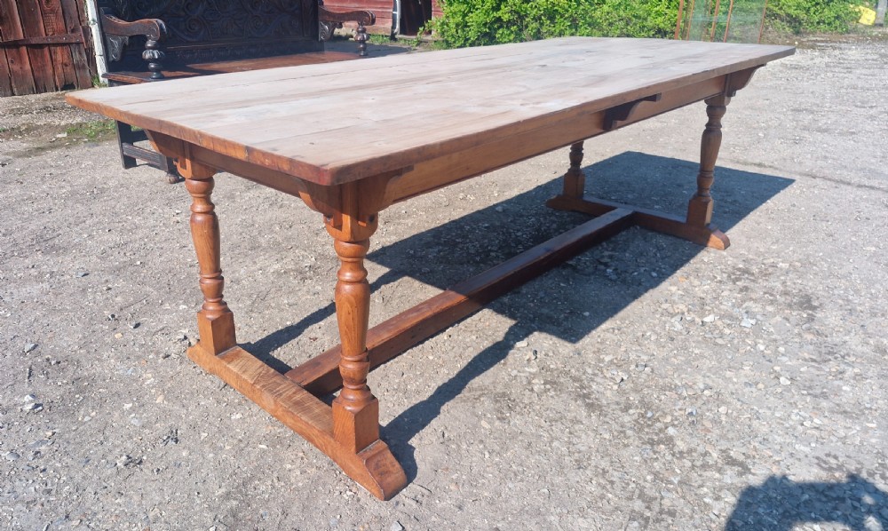 Early 20th century farmhouse kitchen dining table.  View V