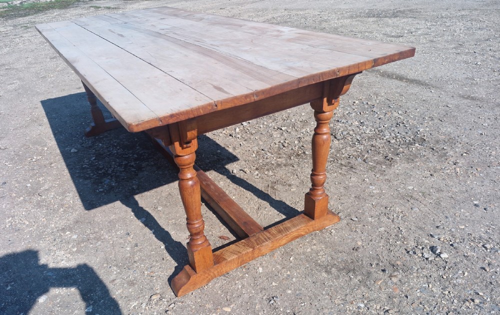 Early 20th century farmhouse kitchen dining table.  View VIII
