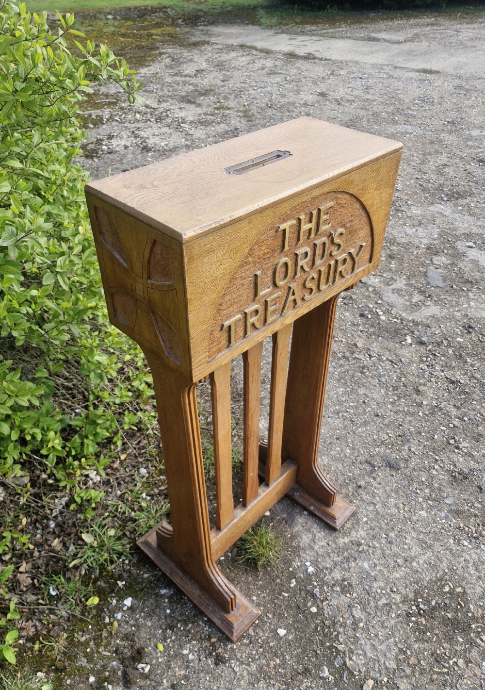 Oak collection box or a useful office swear box.  View III