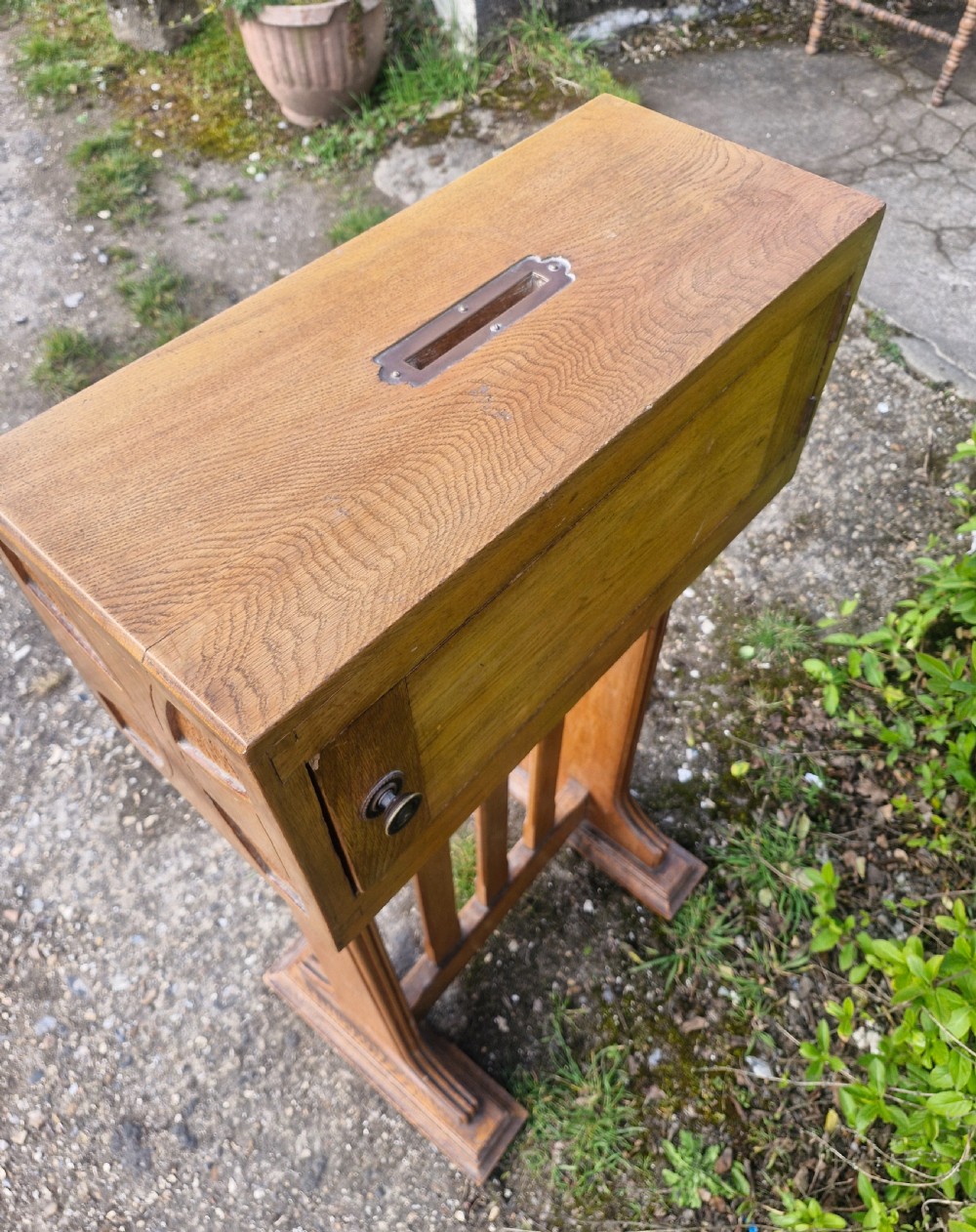 Oak collection box or a useful office swear box.  View V