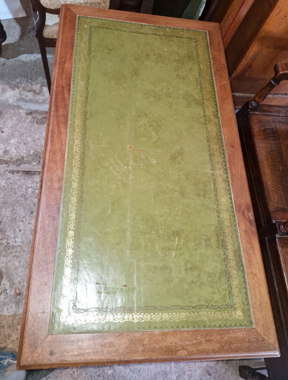 Late 19th century mahogany Ships Naval campaign desk. View II
