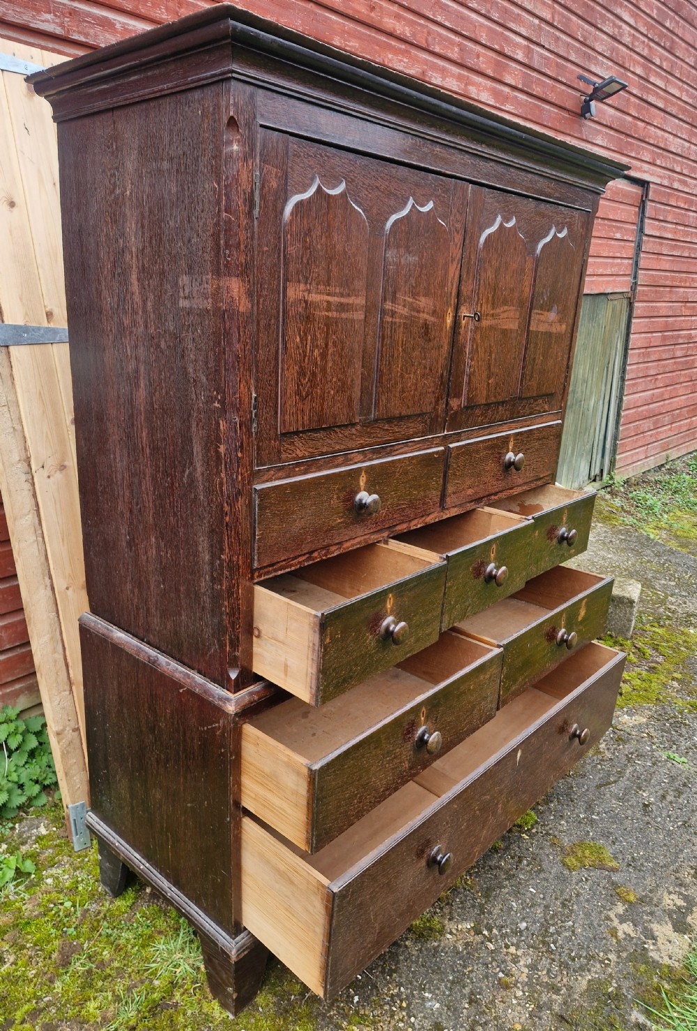 Regency oak Housekeepers cupboard.  View VIII