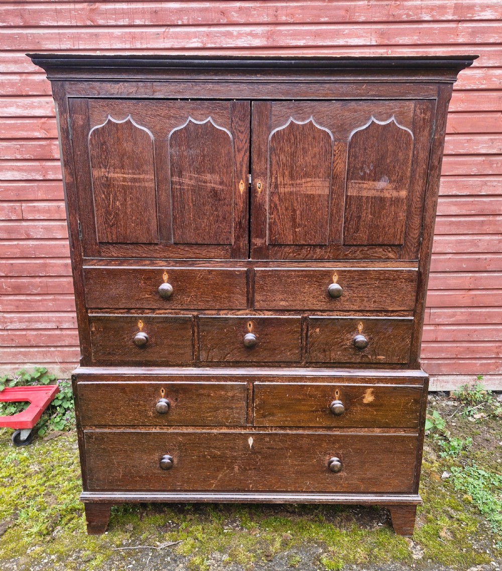 Regency oak Housekeepers cupboard.  View XVI
