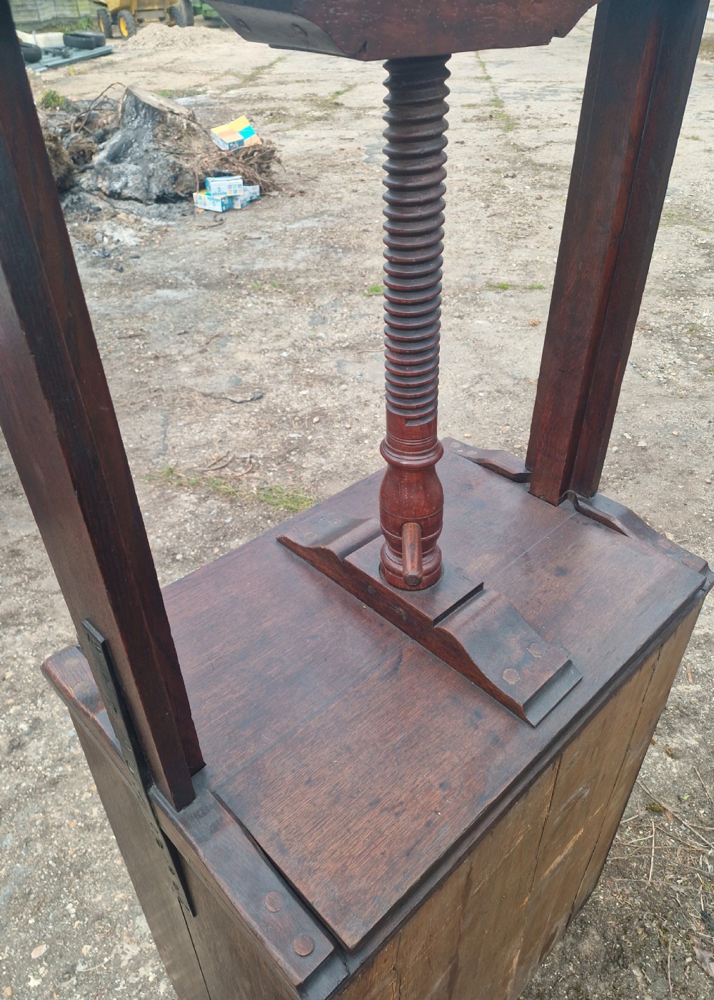 Early Victorian oak Book press  View III