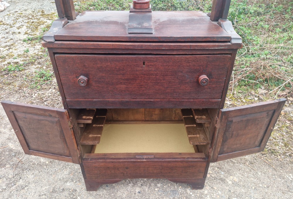 Early Victorian oak Book press  View IV
