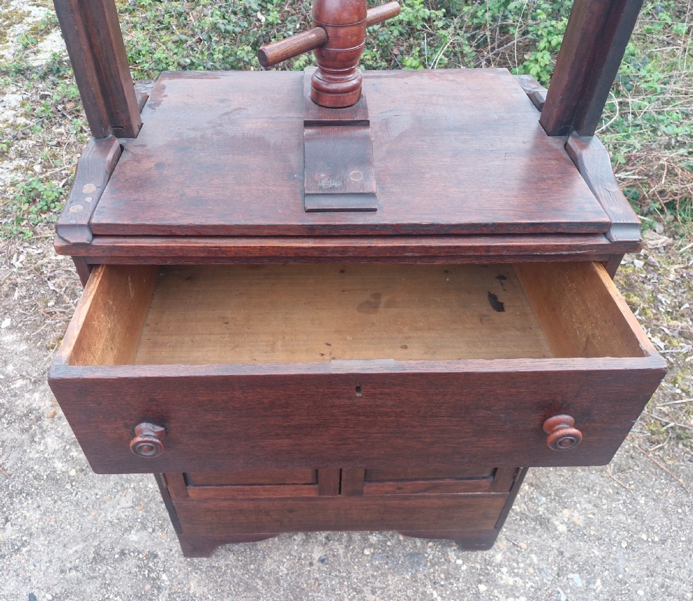 Early Victorian oak Book press  View V