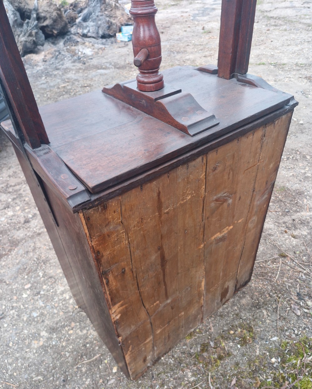 Early Victorian oak Book press  View IX