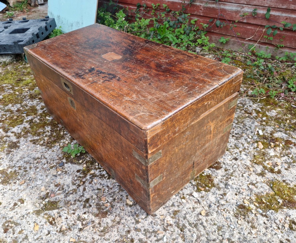 Brass bound trunk for restoration.  View II