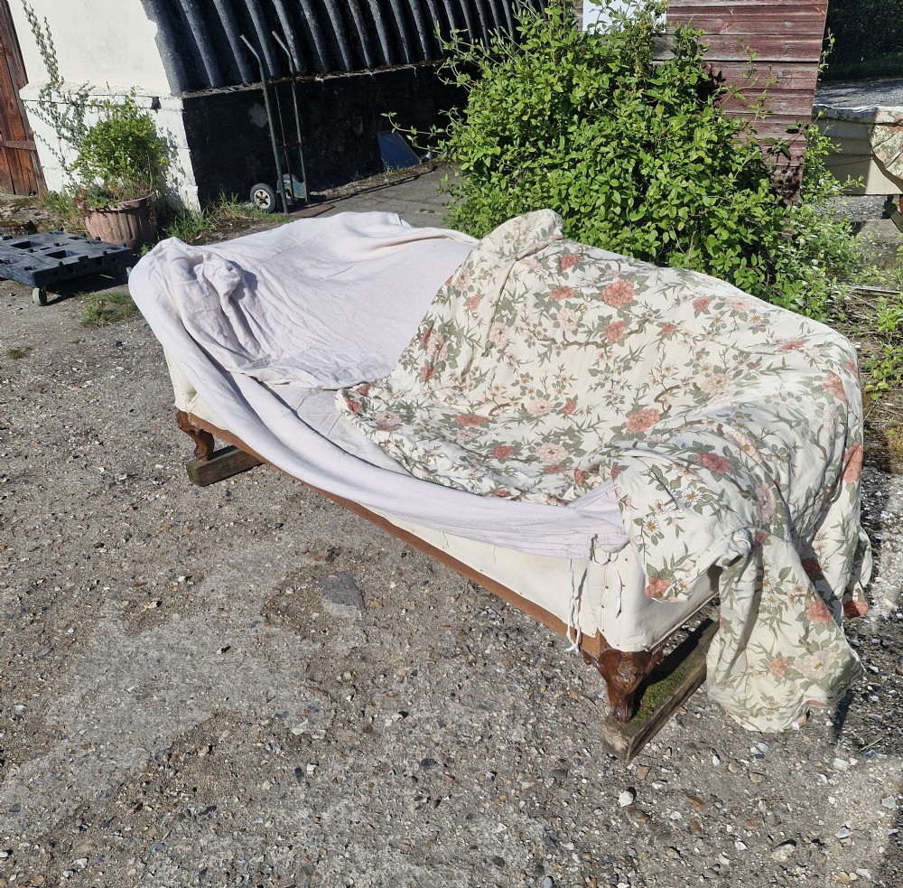 Victorian country house sofa with 2 loose covers.  View V