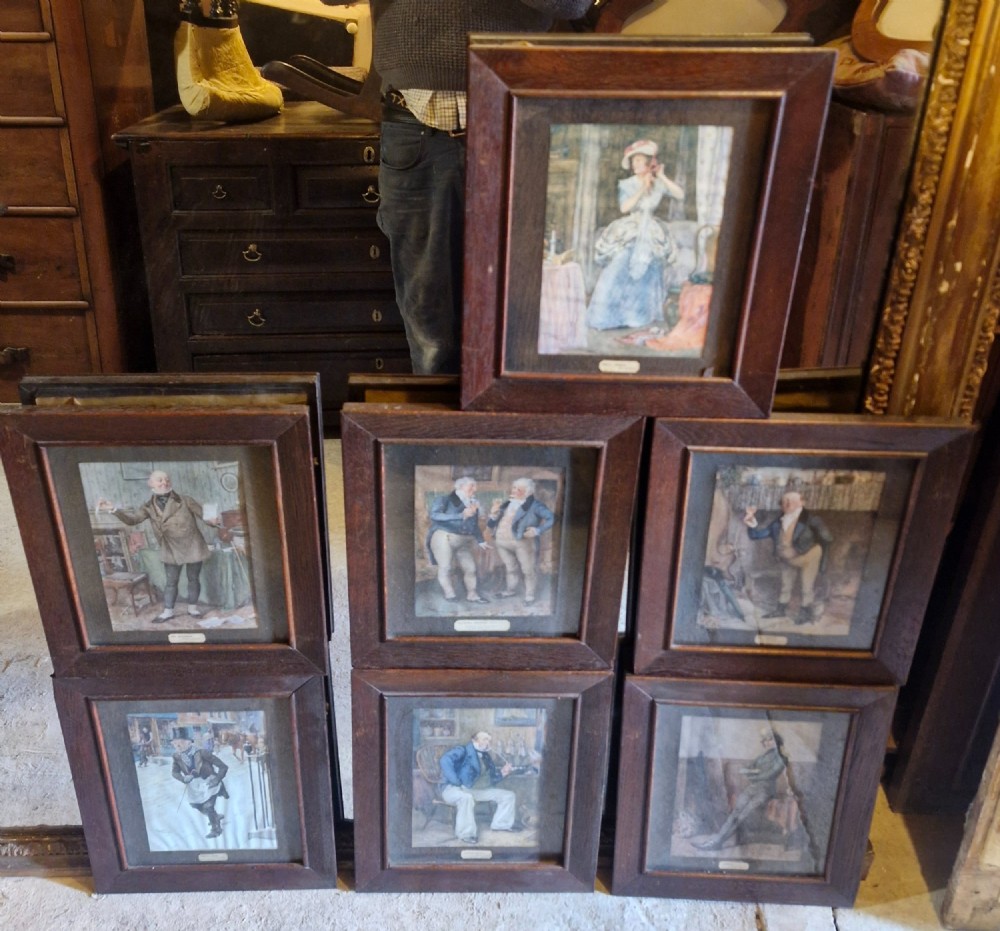 Set of 7 oak framed and glazed picture frames.  View VI