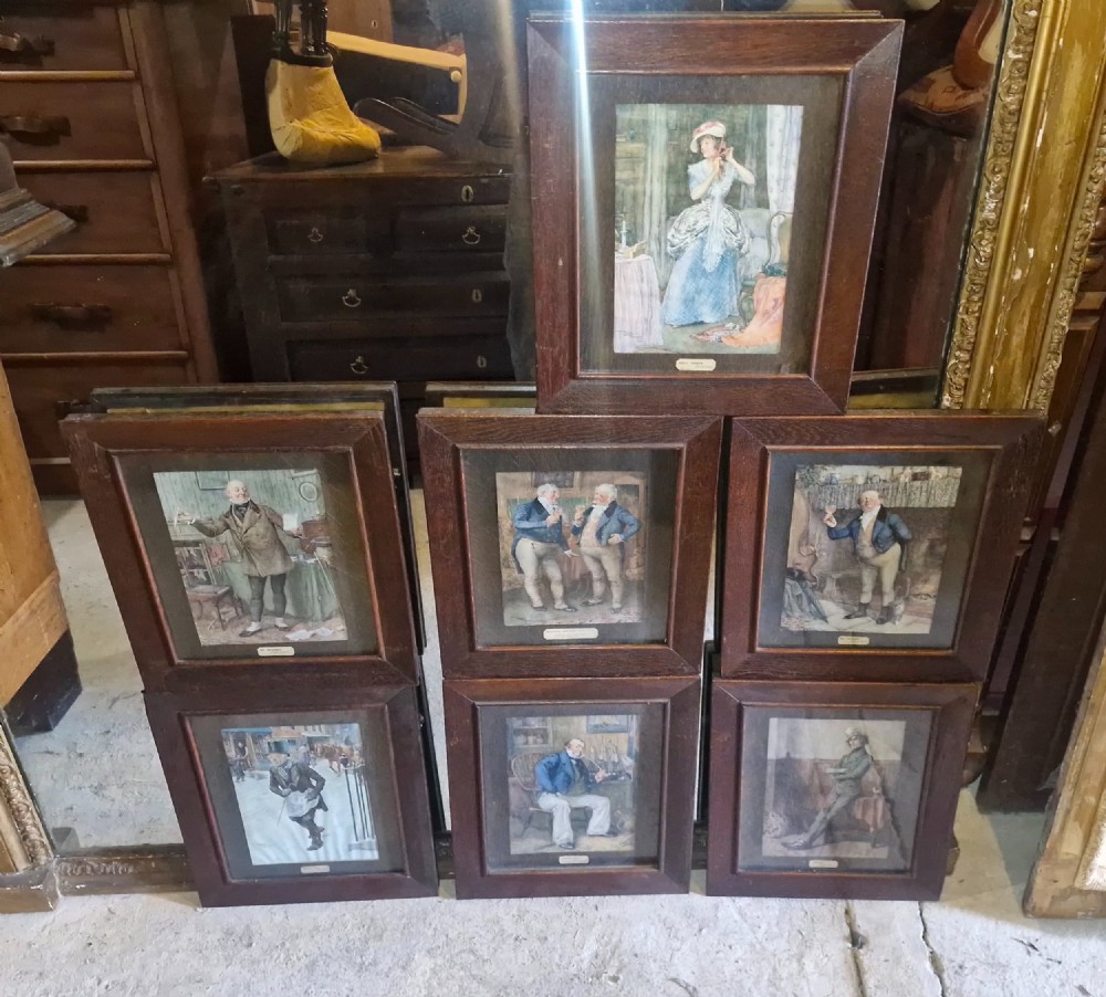 Set of 7 oak framed and glazed picture frames.  View VII