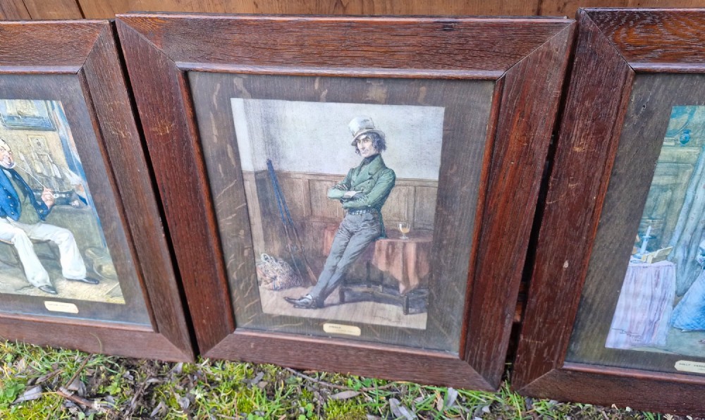 Set of 7 oak framed and glazed picture frames.  View IX