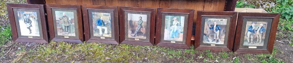 Set of 7 oak framed and glazed picture frames.  View XI
