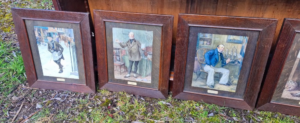 Set of 7 oak framed and glazed picture frames.  View XII