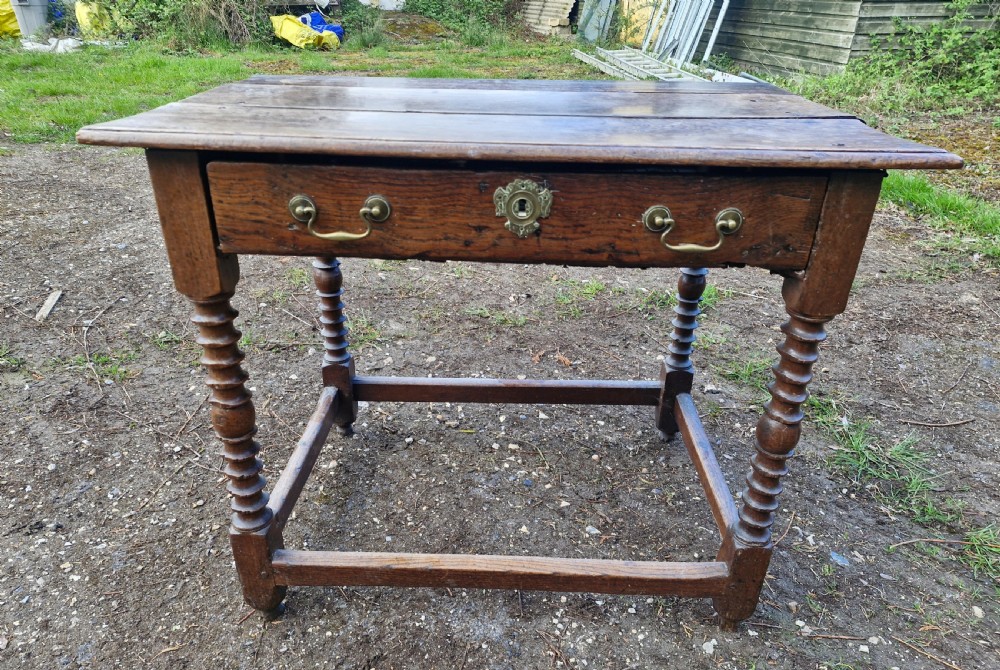 Mid 18th century oak side table.  View II
