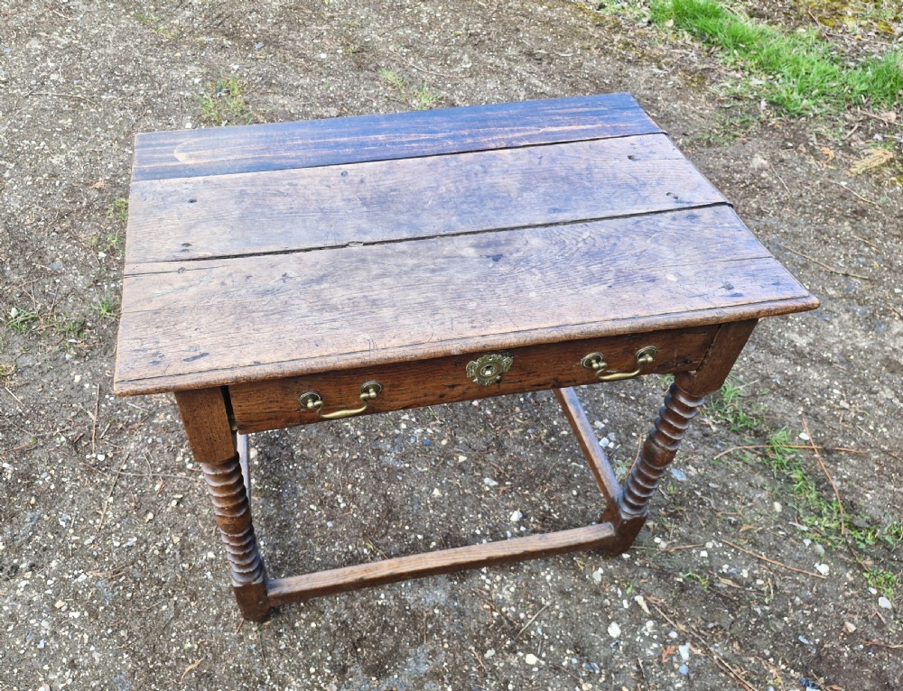 Mid 18th century oak side table.  View III