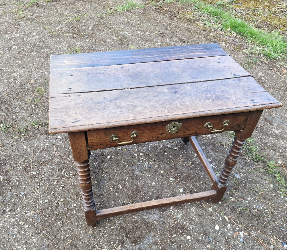 Mid 18th century oak side table.  View V