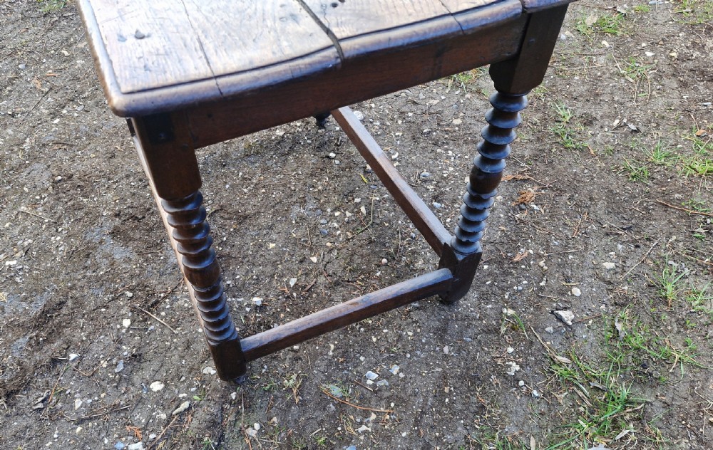 Mid 18th century oak side table.  View VI