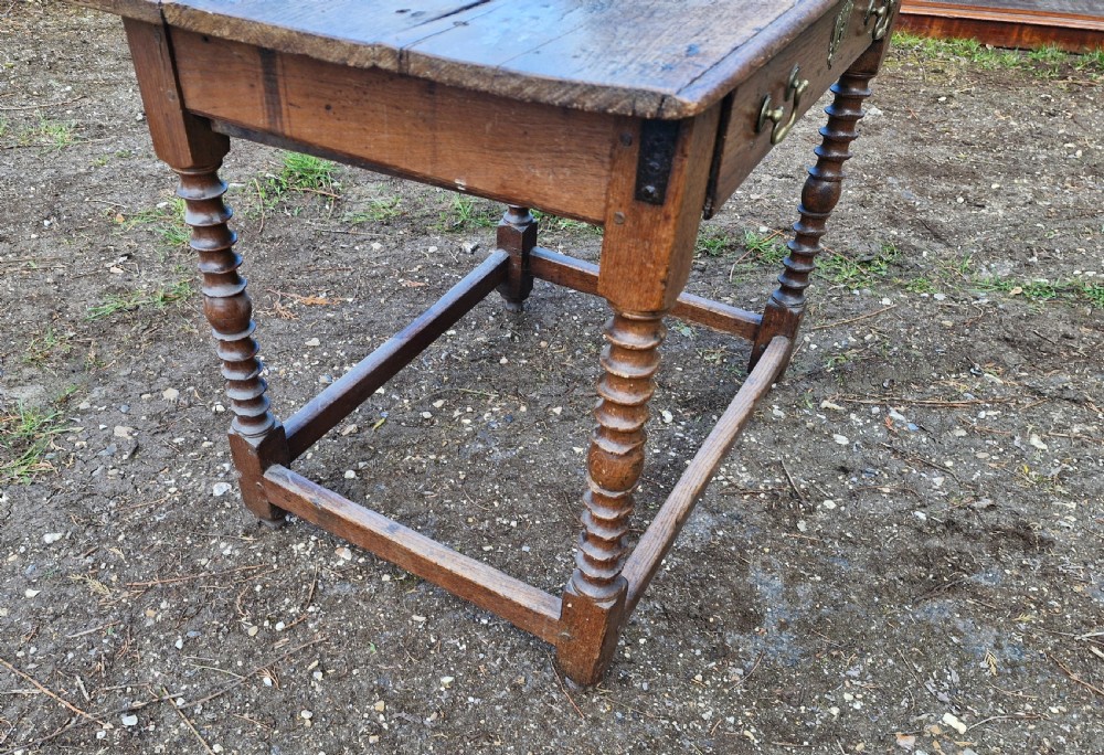 Mid 18th century oak side table.  View VII