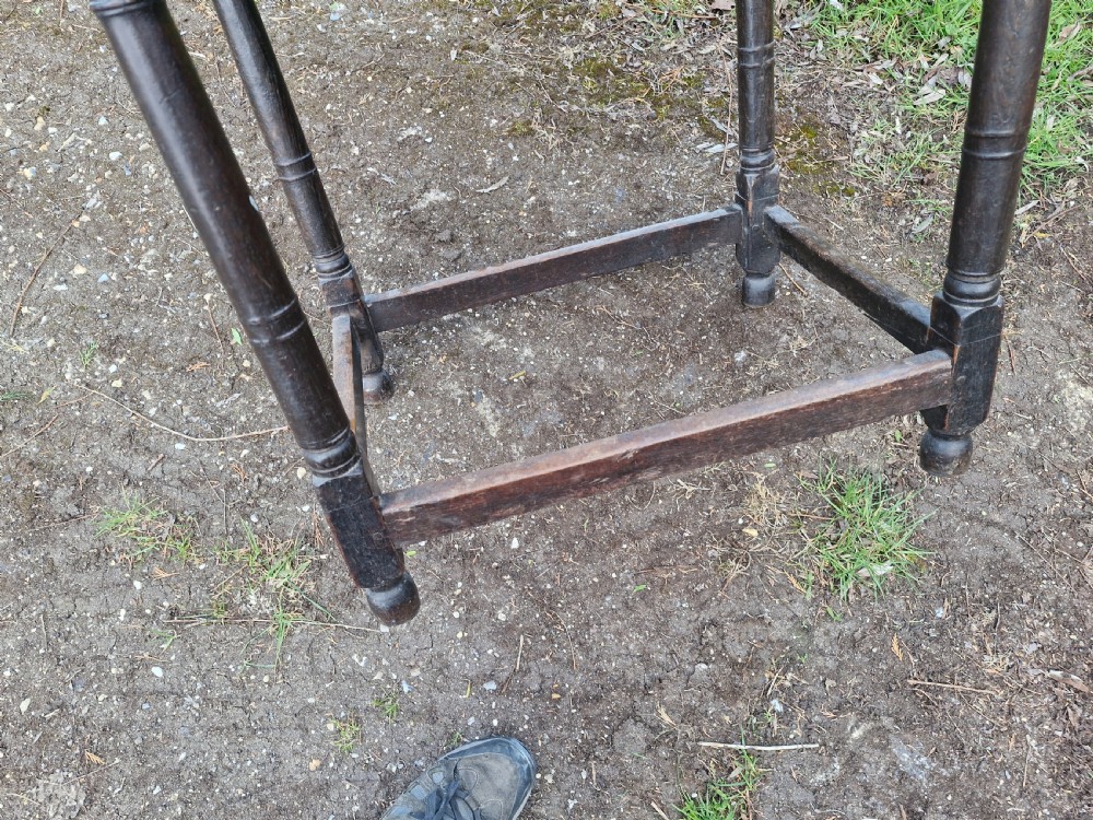 Mid 18th century oak side table.  View V
