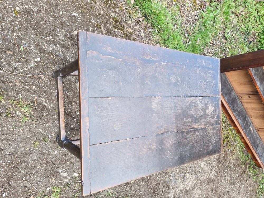 Mid 18th century oak side table.  View VI