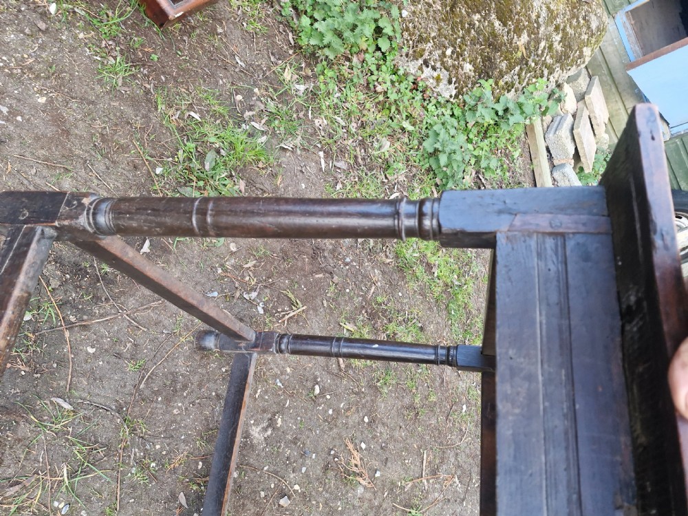 Mid 18th century oak side table.  View IX
