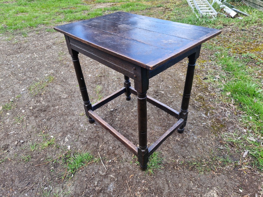 Mid 18th century oak side table.  View XIII